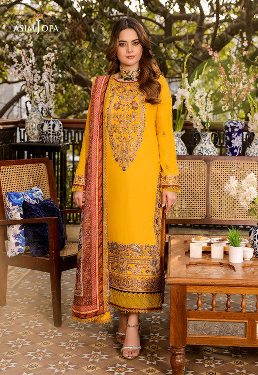 Asim jofa AJZB-01 EMBROIDERED CAMBRIC 3 PCS pakcloths.pk