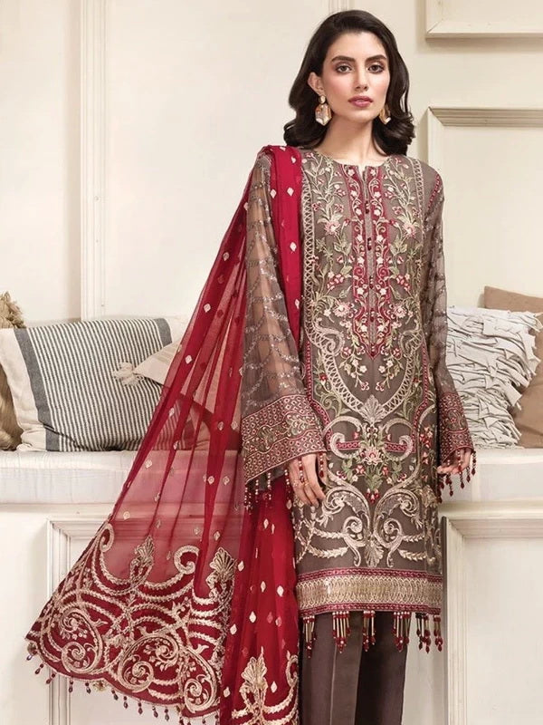 Jazmin D-10 SHERENE Luxury Embroidered Chiffon pakcloths.pk