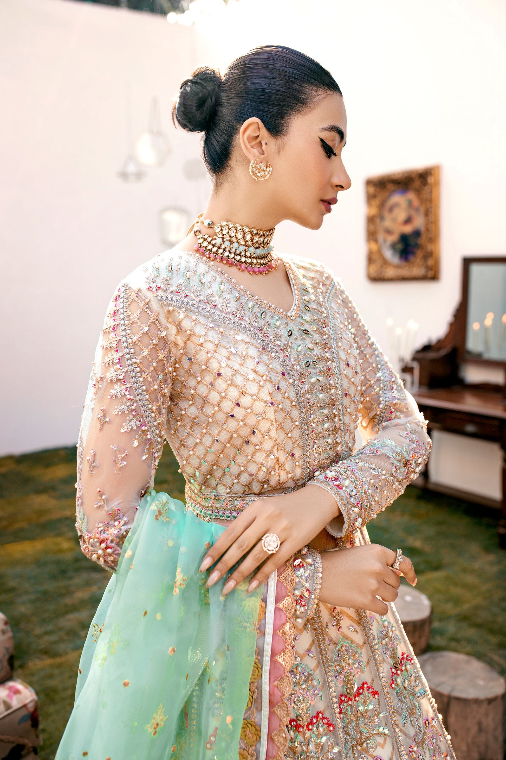 Ezra sage Hand Embellished Wedding Collection pakcloths.pk