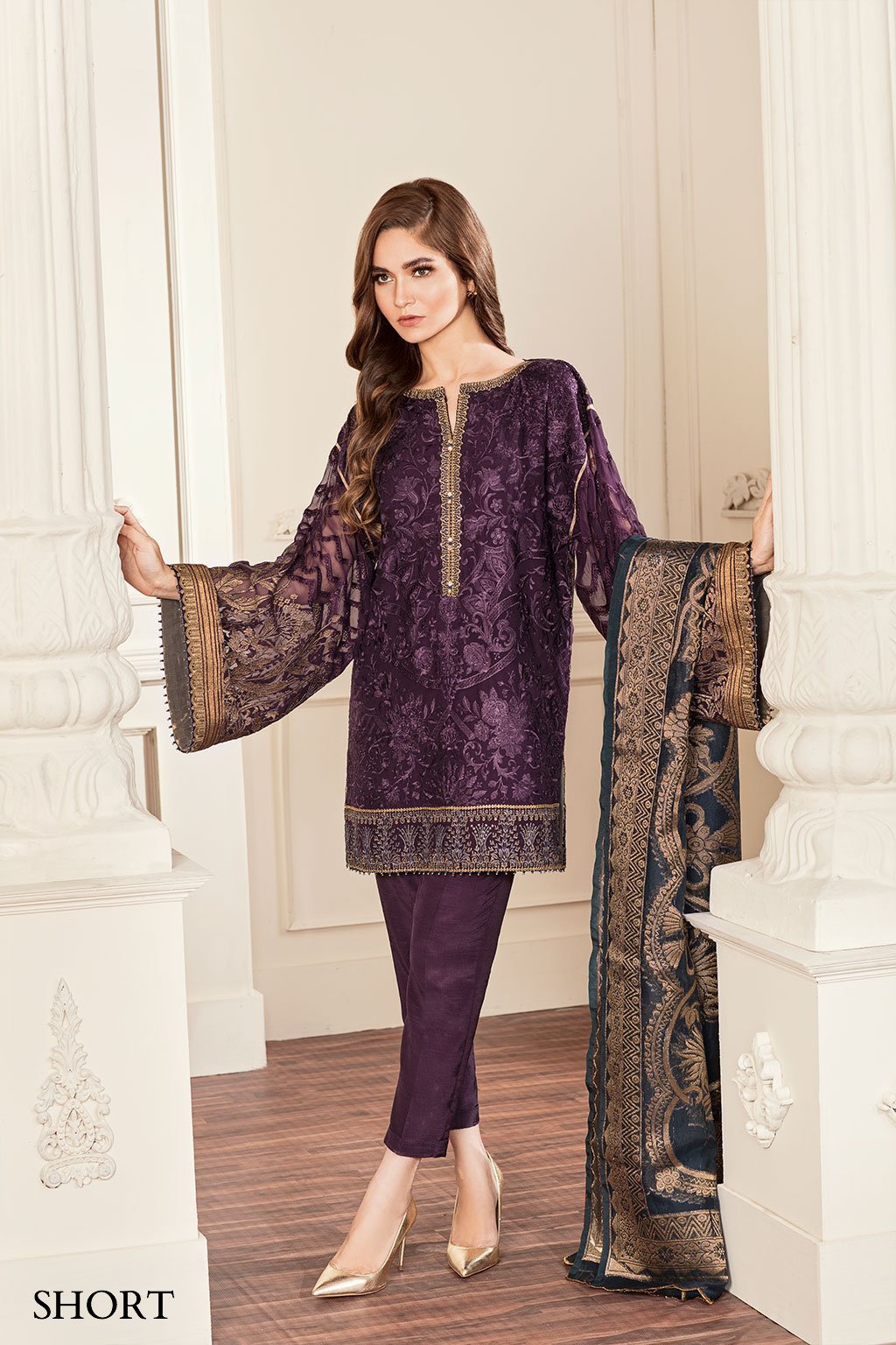 Baroque CH05-10 Chantelle EMBROIDERED CHIFFON B-Fresh pakcloths.pk