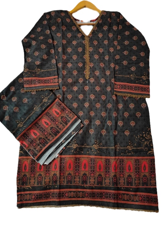 Khaadi D7 stitched khaddar 2pc pakcloths.pk