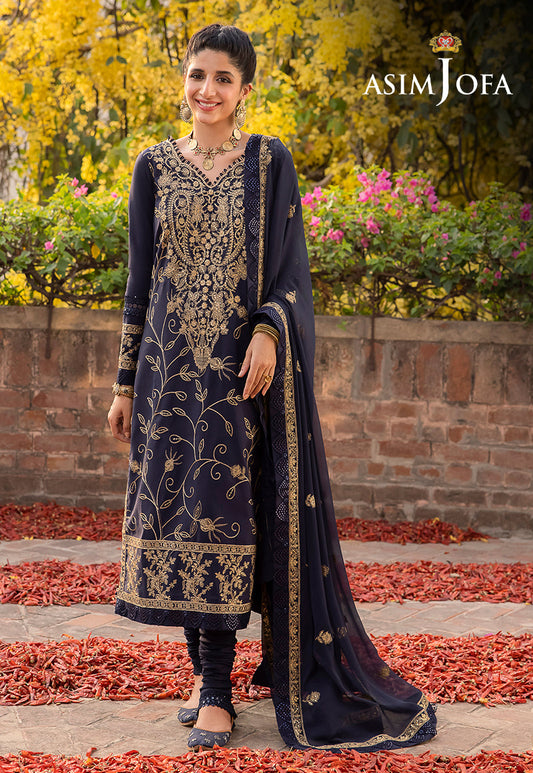 Asim jofa AJSW-15 EMBROIDERED LAWN SILK pakcloths.pk