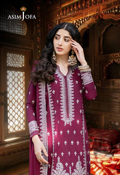 Asim Jofa AJKM-02 EMBROIDERED POLY COTTON pakcloths.pk