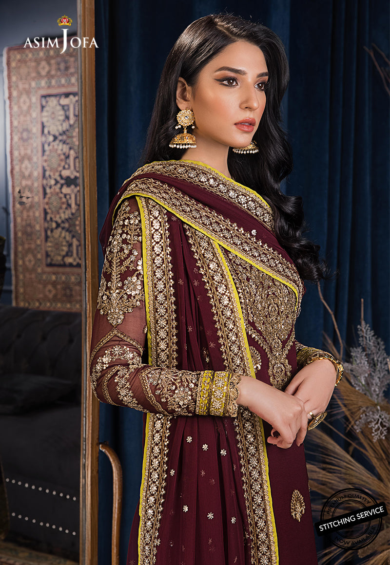 Asim jofa AJRE-08 EMBROIDERED CHIFFON 3 PCS pakcloths.pk