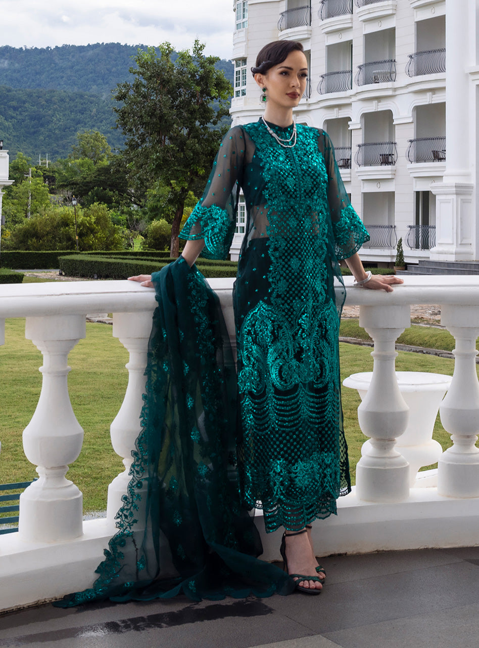 Zainab Chottani D-01 Zeina Embroidered Organza Festive pakcloths.pk