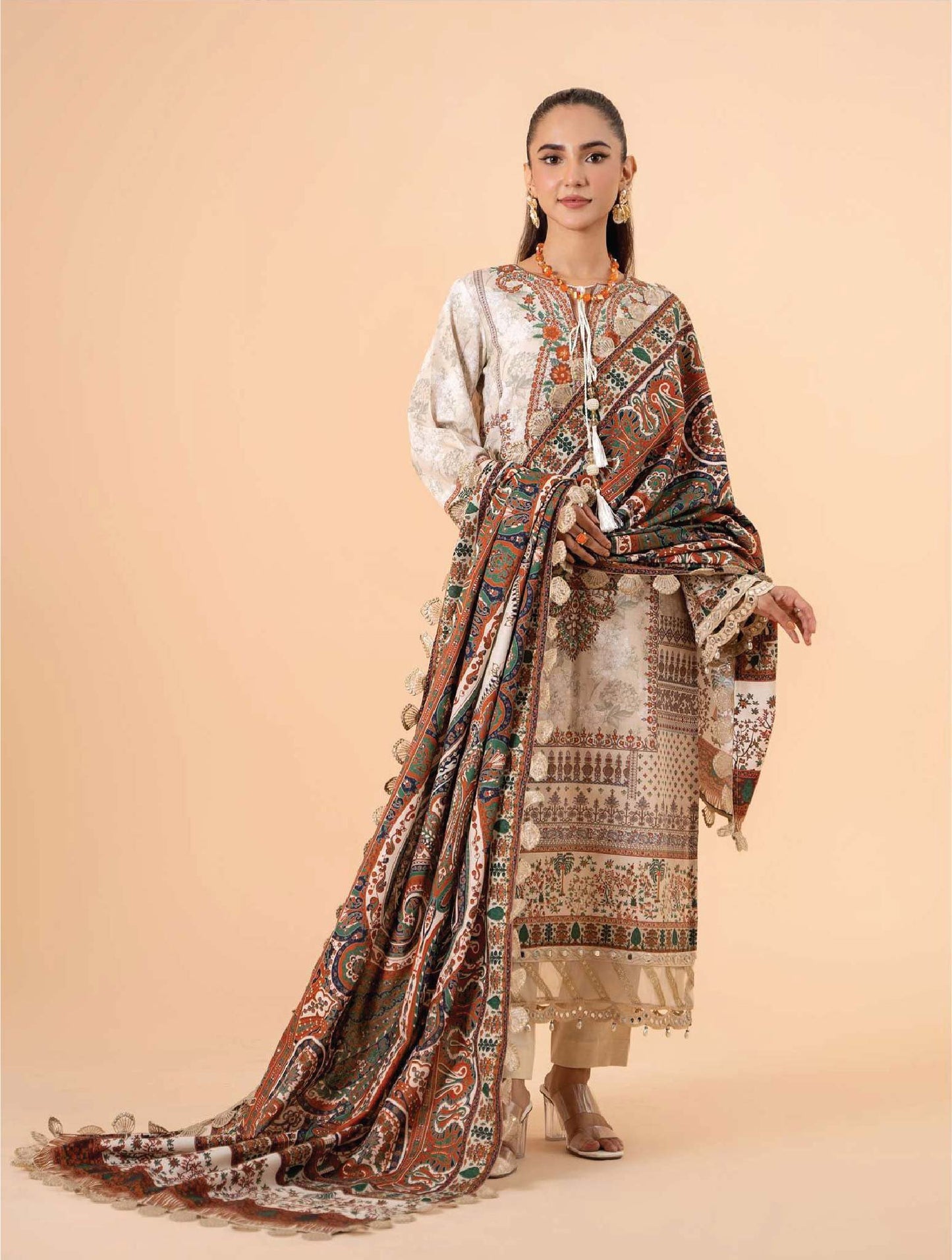 MAUSUMMERY Gardenia Printed Khaddar pakcloths.pk