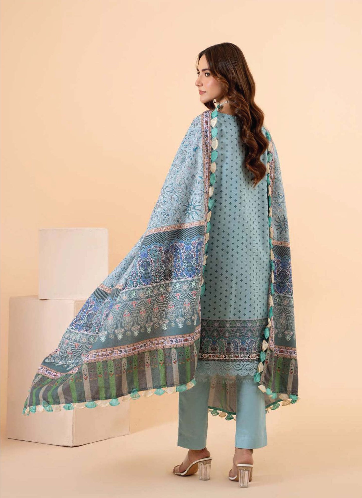 MAUSUMMERY Hydrenga Printed Khaddar pakcloths.pk