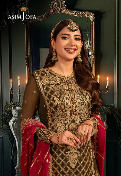 Asim jofa AJCD-27 EMBROIDERED CHIFFON pakcloths.pk