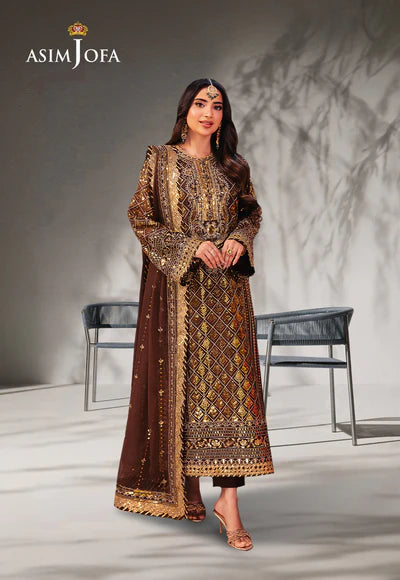 Asim jofa AJKK-30 EMBROIDERED CHIFFON pakcloths.pk