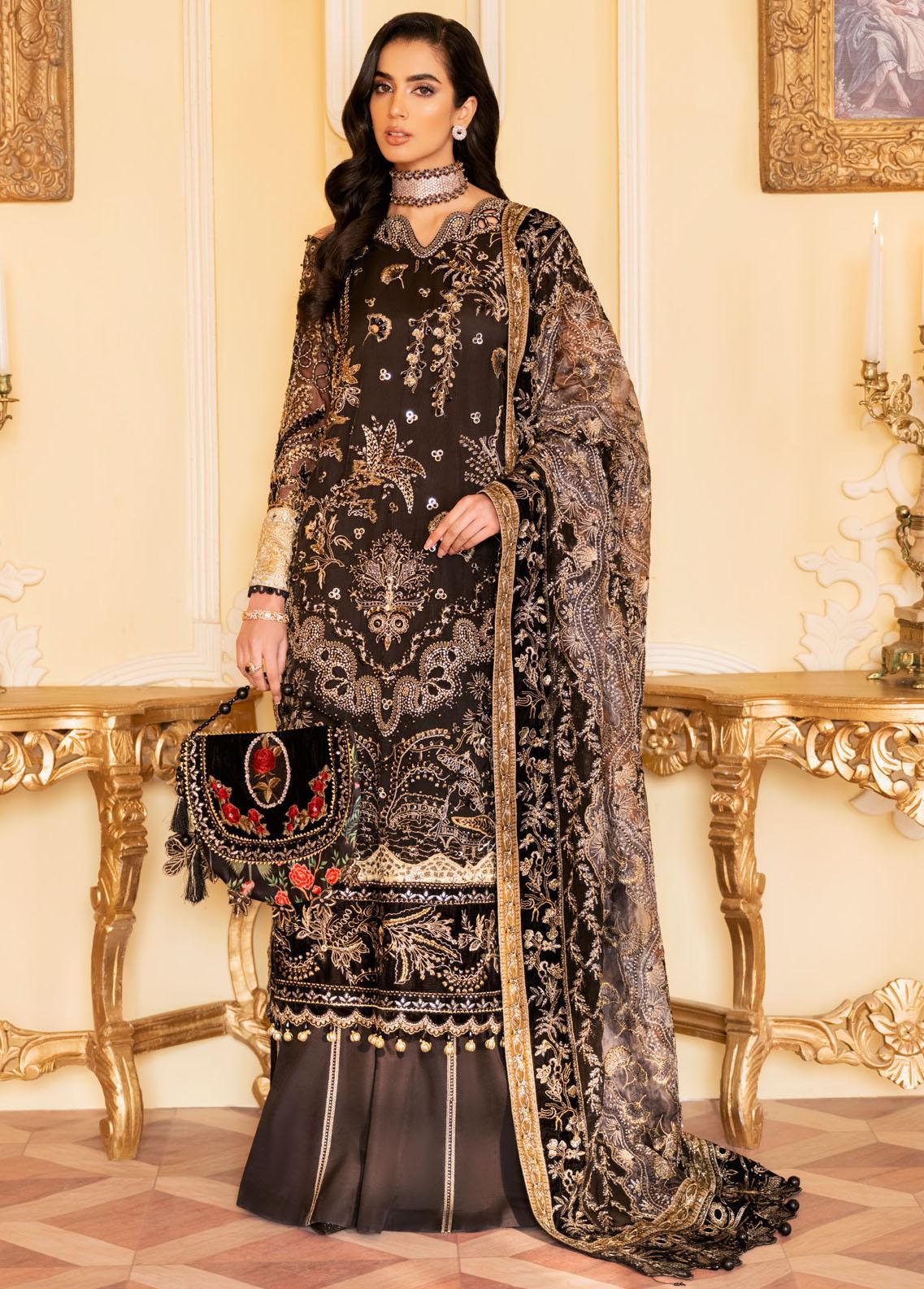 NUREH The Royal Palace Unstitched Luxury Formal 3Pc Suit NL-48 pakcloths.pk