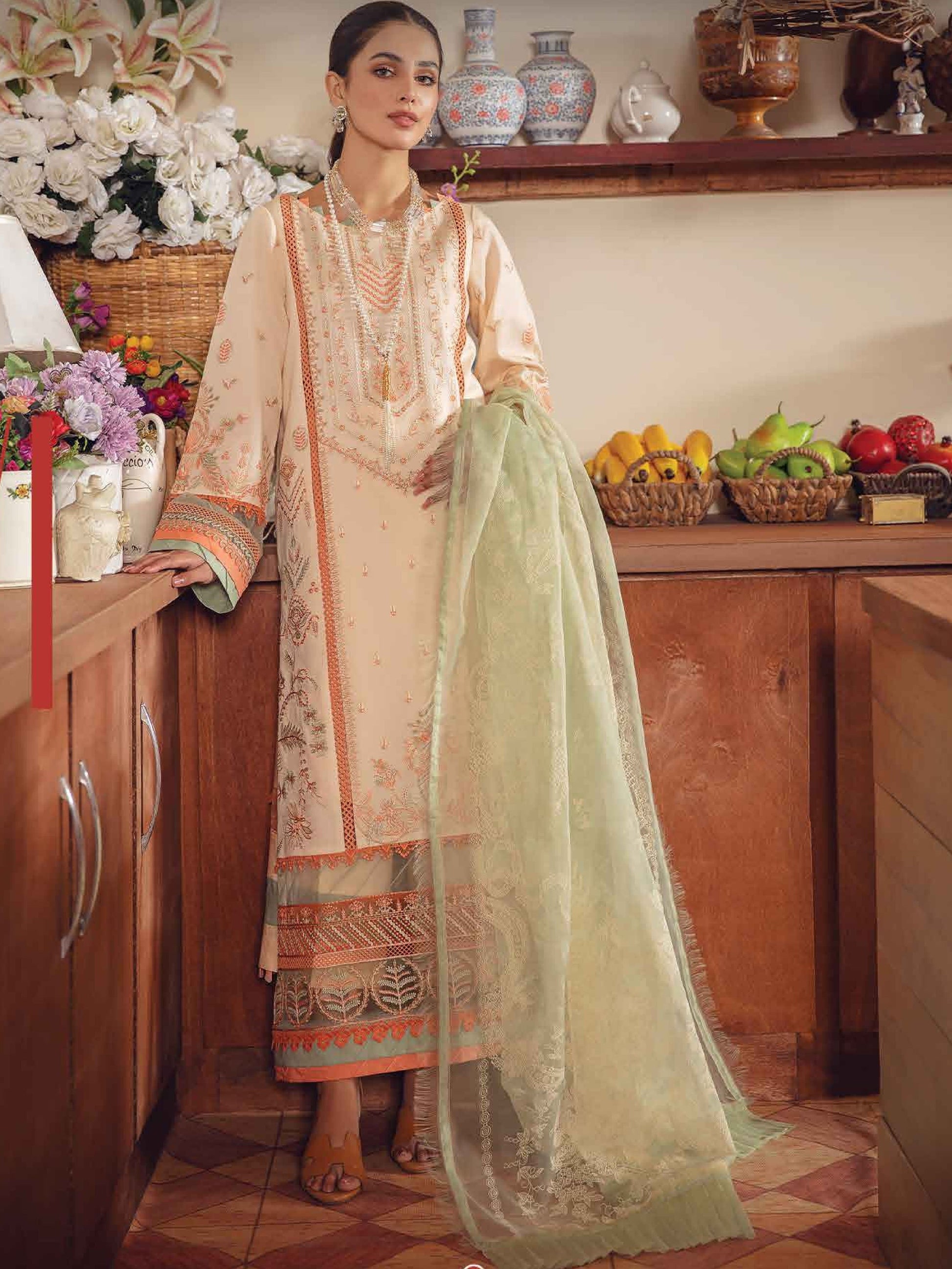 Rang Rasiya KIWI-13 Premium Embroidered Lawn pakcloths.pk