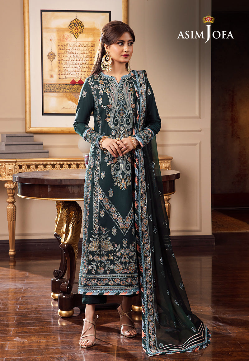 Asim Jofa AJRN-27 Silk Lawn pakcloths.pk