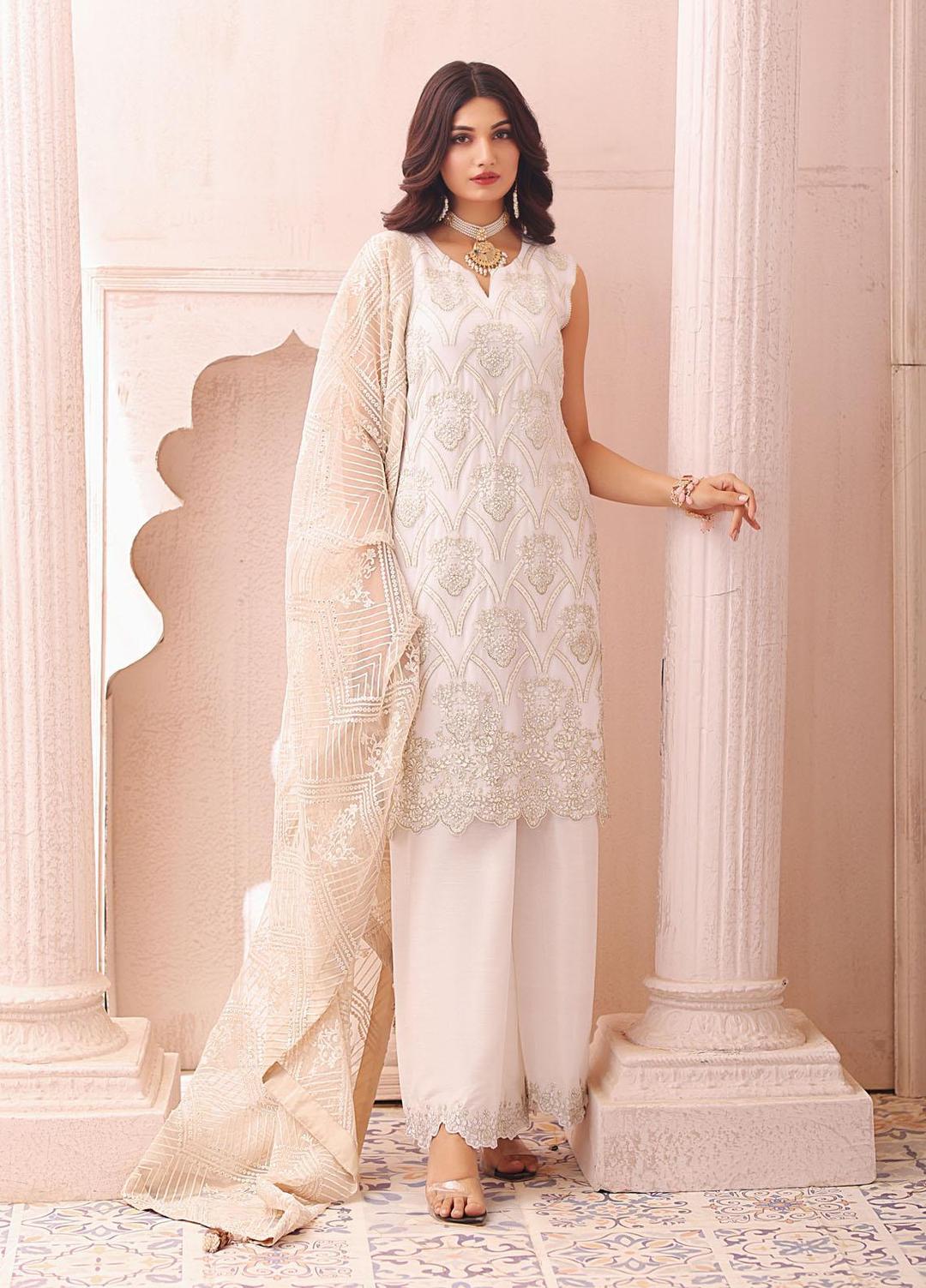 Naushad Imdad NI-LC-003 IVORY BONE WHITE - Luxury Collection pakcloths.pk