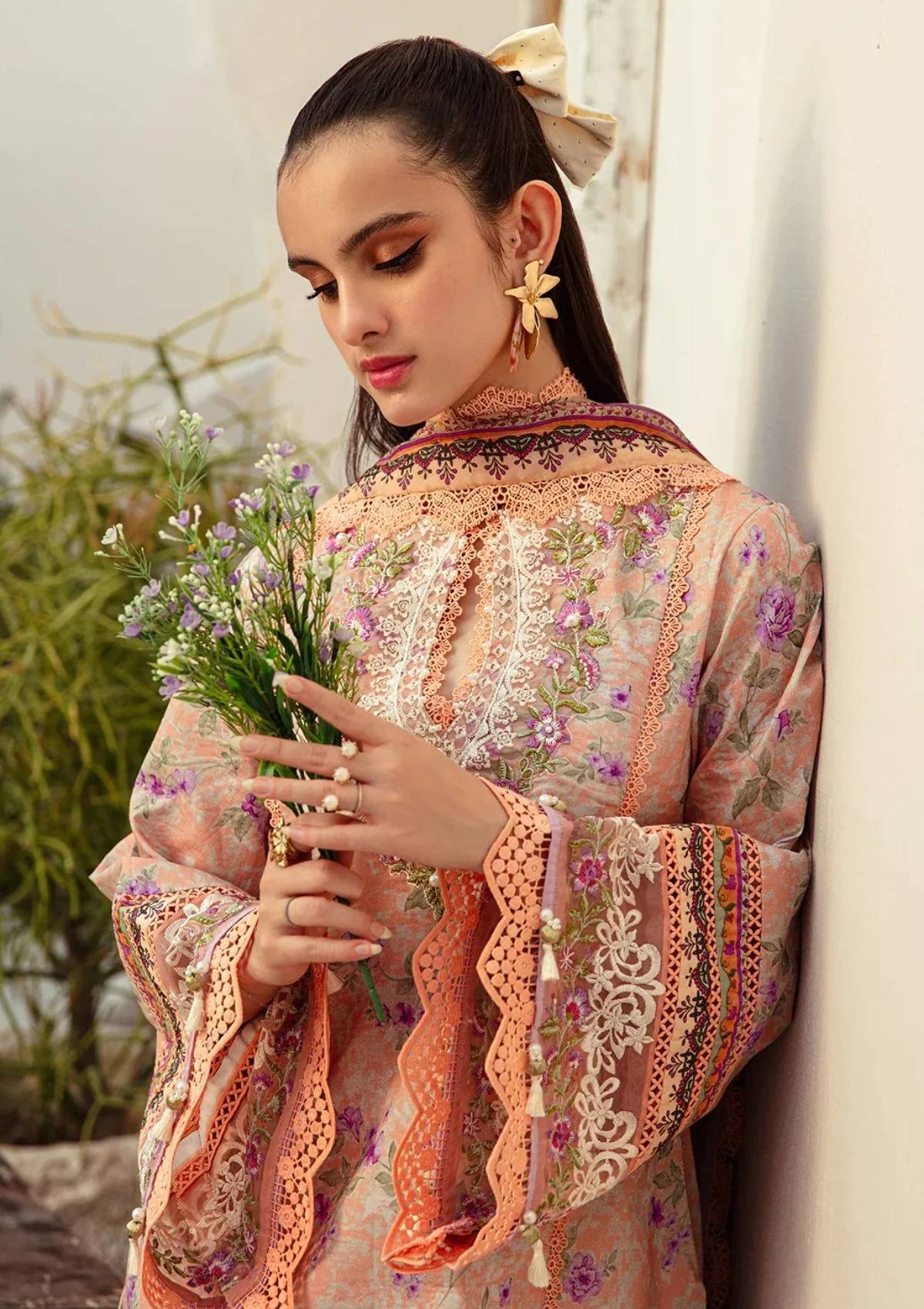 Alif AFL#7 CORAL BLUSH Lawn Collection pakcloths.pk