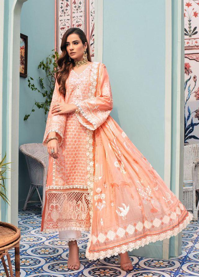 Noor By Saadia Asad Embroidered Lawn Unstitched 3 Piece Suit SA21N 08 - Luxury Collection pakcloths.pk