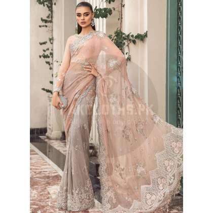 Maria B Embroidered Chiffon Saree MB23-D5 | Luxury Collection