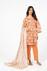 Home – Authentic Pakistani Women’s Wear | 100% Original Styles by Pakcloths - https://pakcloths.pk Alkaram studio MSB-11-25-2-Orange Printed Lawn 3pc