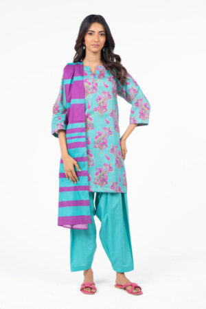 Alkaram studio MSB-40-25-2-Turquoise Printed Lawn 3pc