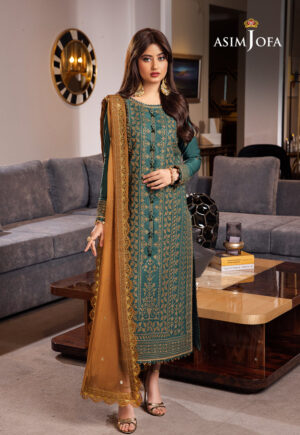 Asim jofa AJRN-11 EMBROIDERED LAWN SILK 3 PCS